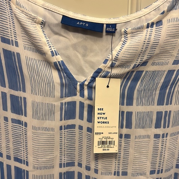 Apt.9 High Low Lined Shirt Size Large - Picture 2 of 4